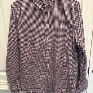 Polo by Ralph Lauren Men's Red and Blue Plaid Shirt